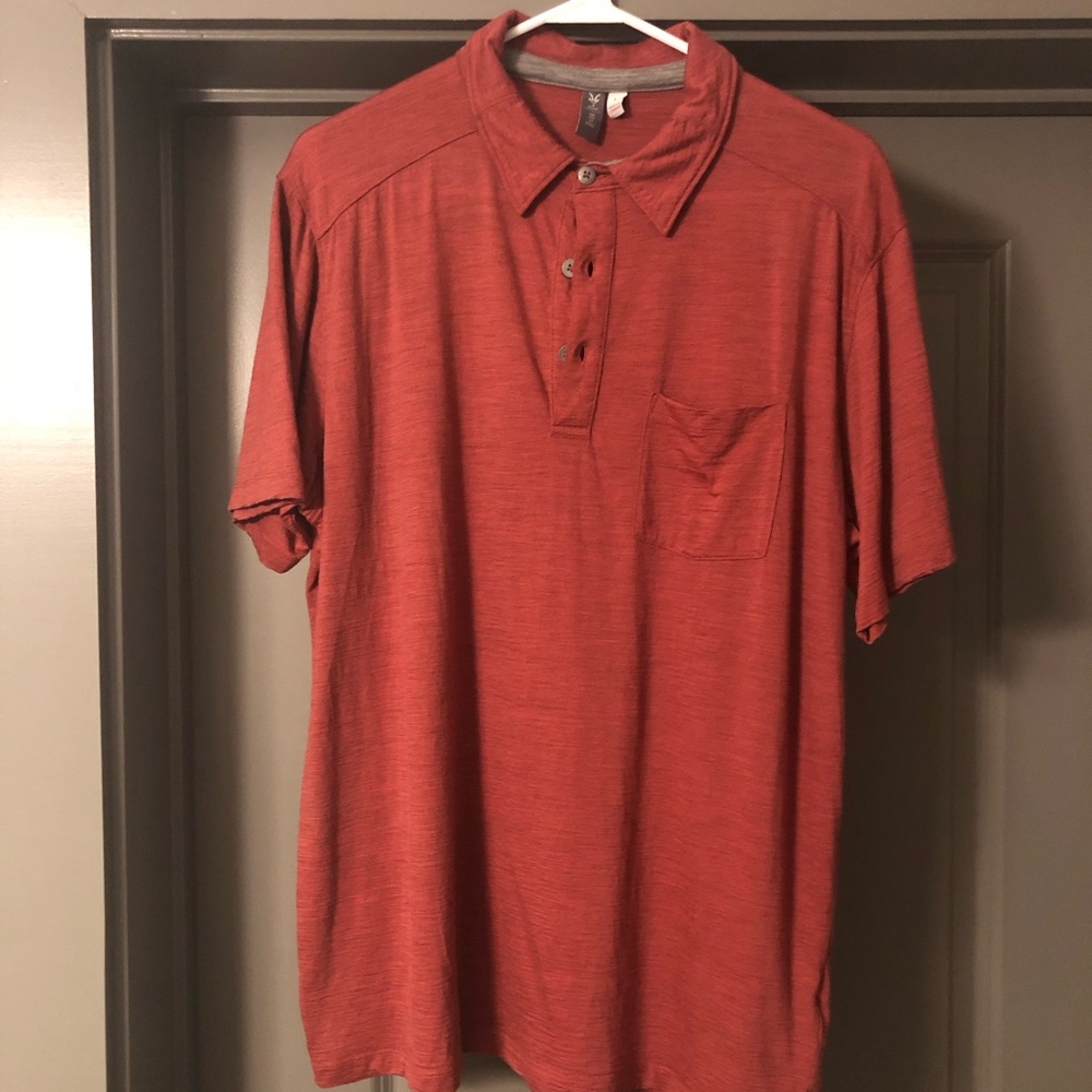 Ibex Red Merino Wool Polo Men’s Large